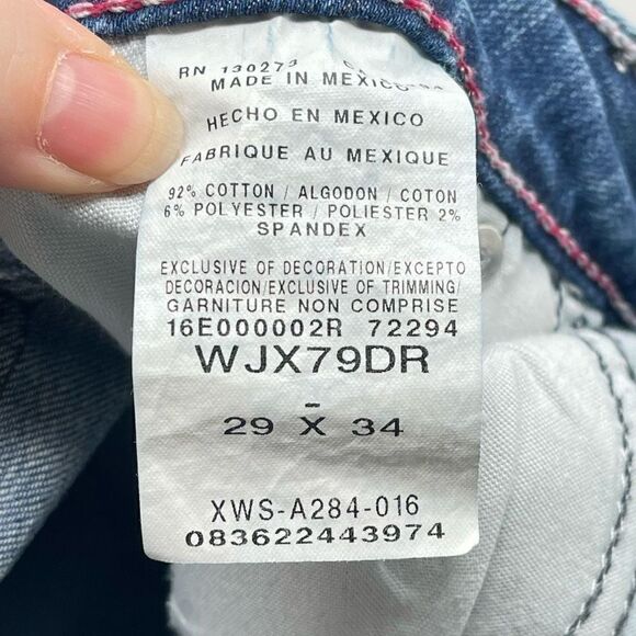 Rock 47 By Wrangler Womens Low Rise Jeans Embroidered Medium Wash Denim Size 26 - Picture 8 of 11